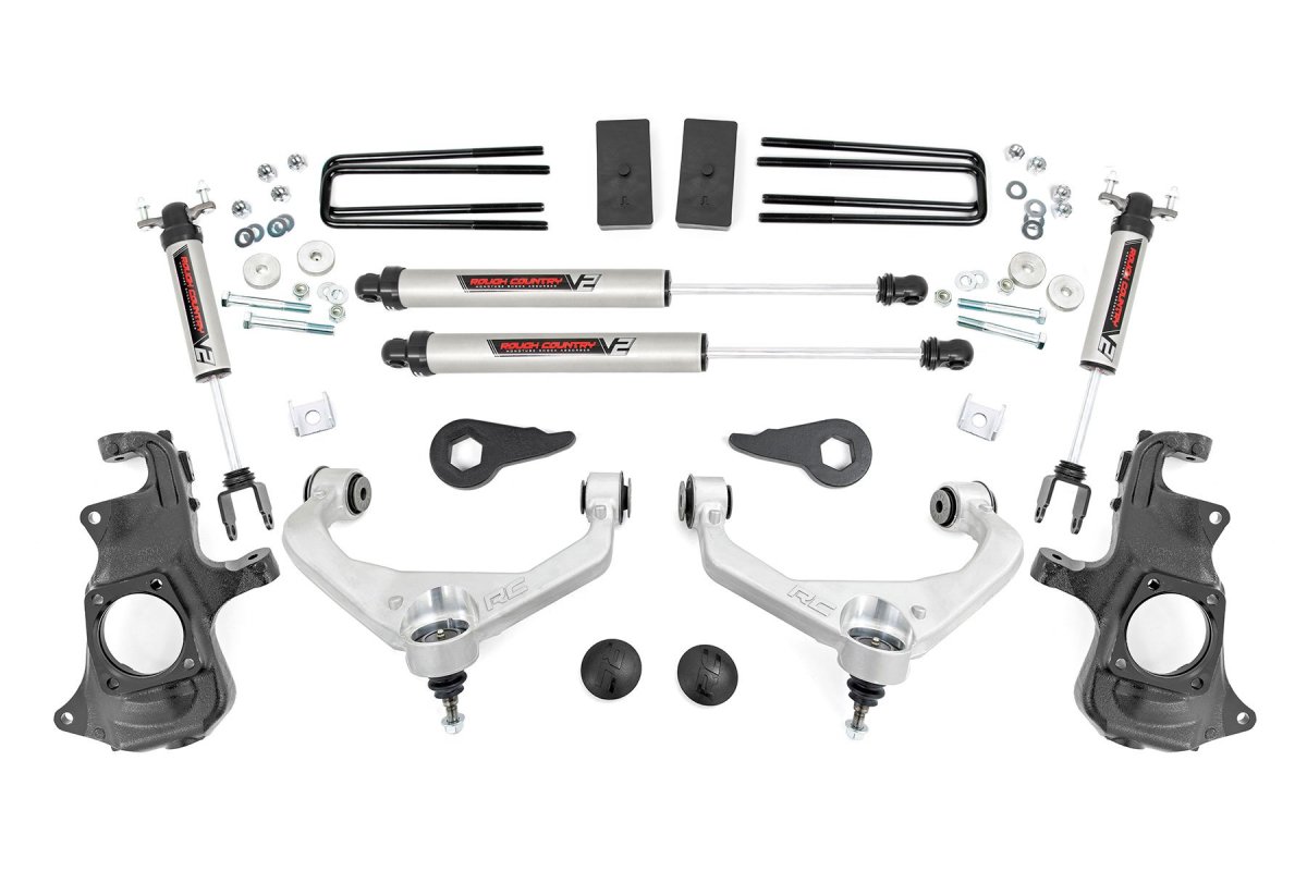 Chevrolet Silverado 2500 HD Suspension Lift Kit - Rough Country - 3.5 Inch Knuckle Lift Kit, V2 w/ Overloads - '11-'19